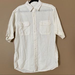 Short Sleeved White Button Down Shirt